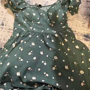 Arden B Green Floral Romper